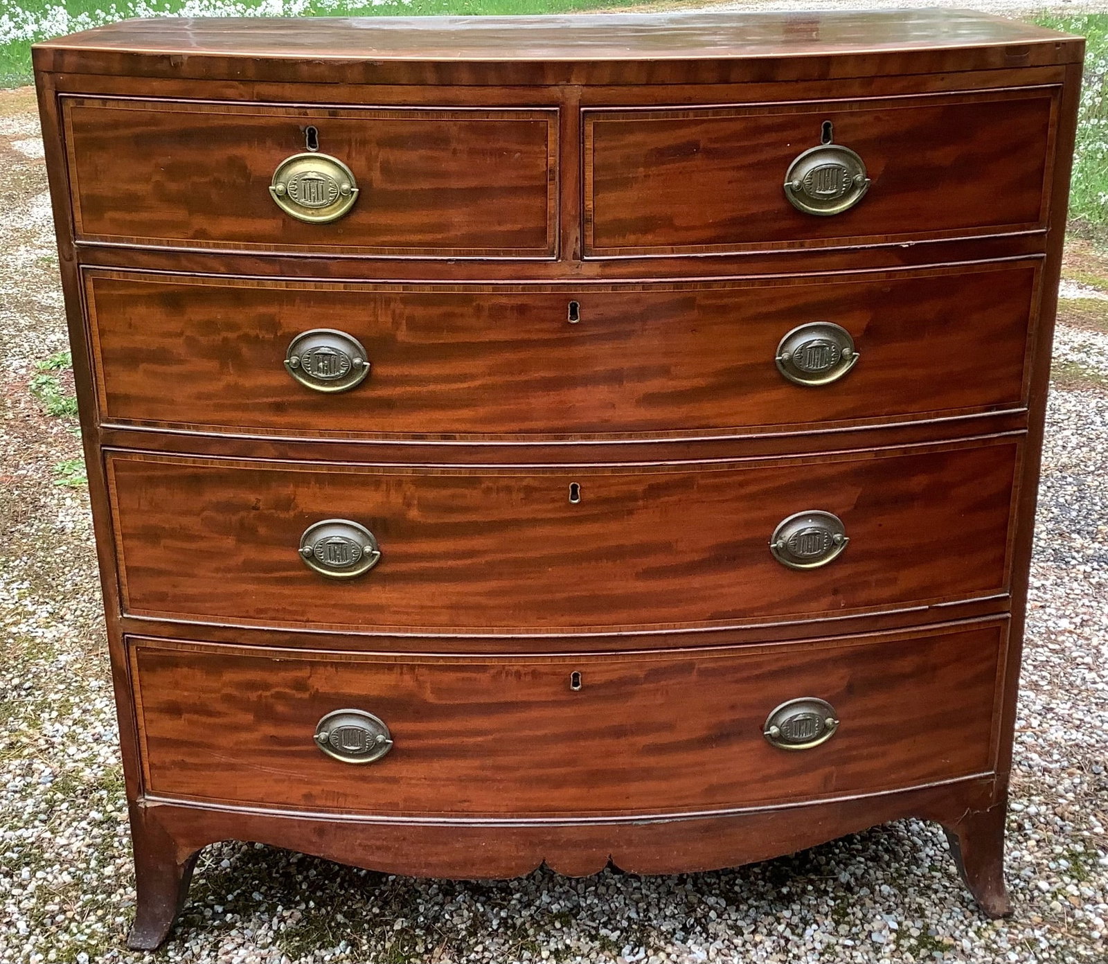 Classic Antique 19th Cent. New England Bow Front Chest - 41"w x 21"d x 42"h: Classic Antique 19th Cent. New England Bow Front Chest - 41"w x 21"d x 42"h
