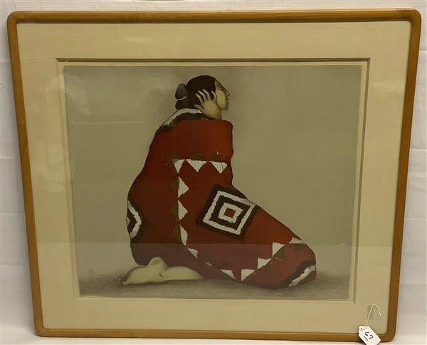 Framed Native American Lithograph Pencil signed and numbered - 41" x 44" (1 of 3)