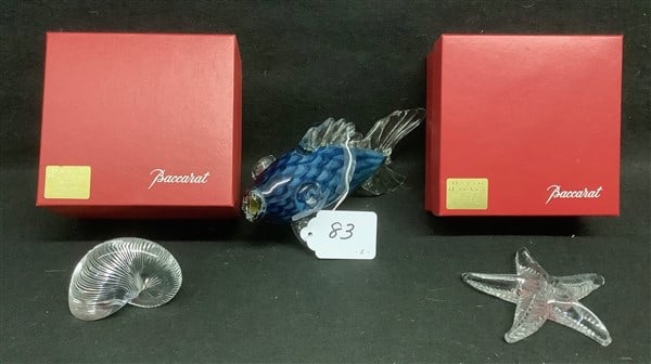 2 Baccarat Pcs of Crystal and Art Glass Fish Gary L Carter 2008 (1 of 3)