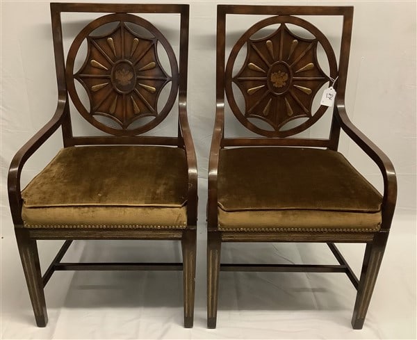 Exceptional Pr of Inlaid Armchairs (1 of 4)