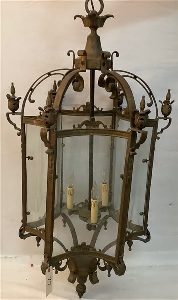 Wonderful 100 Year Old 48" Gild Bronze Chandelier (1 of 3)