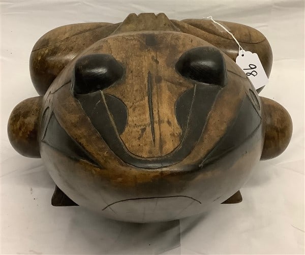 Wooden frog Sculpture - 19"L x 11"h (1 of 2)