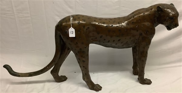 Life Size Bronze Cheetah - 60"L: Life Size Bronze Cheetah - 60"L