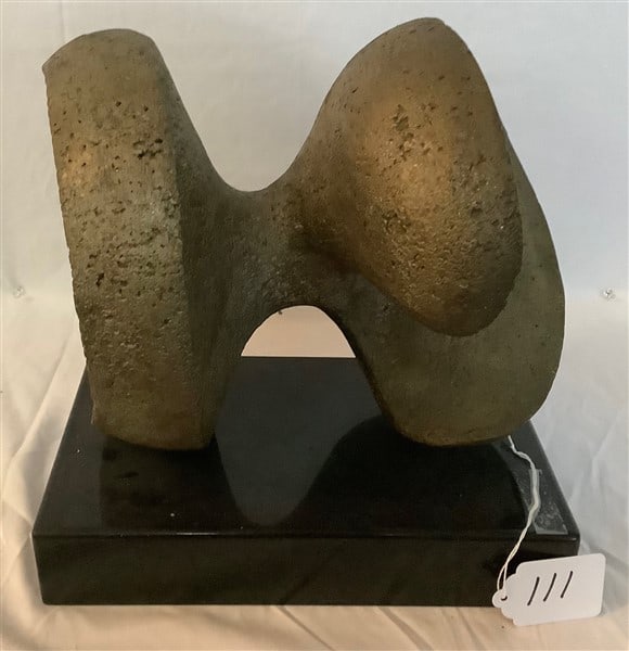 Modern Bronze Sculpture on Bronze Plinth 12" x 12" (1 of 3)