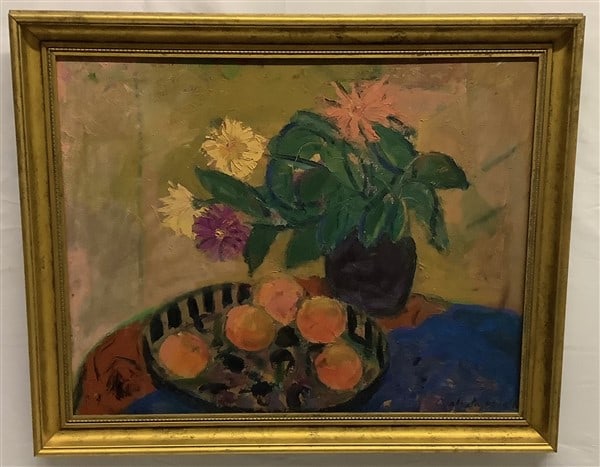 Framed o/c Still Life - Signed 28" x 32" (1 of 3)