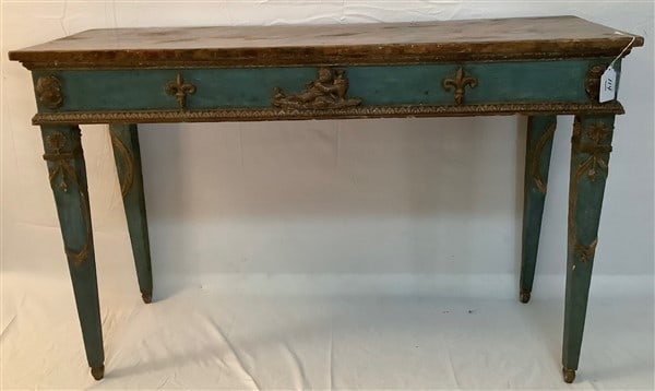 Antique Faux Marble 51" French painted Console (1 of 3)