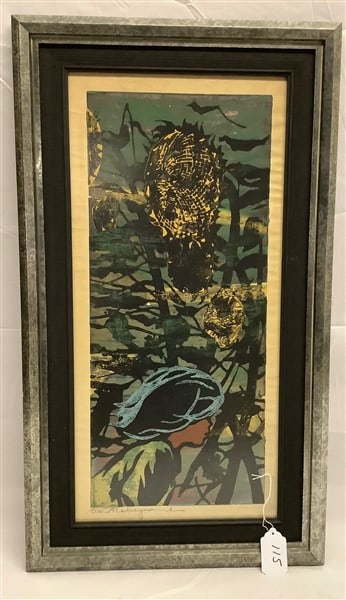 Mid-Cent Abstract Artist Signed '56 - 20" x 36" (1 of 3)