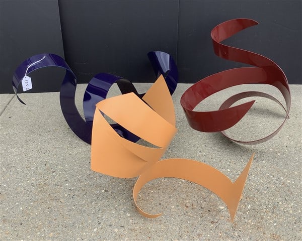 3 Free Form Modern Metal Sculptures - Miriam Nelson: 3 Free Form Modern Metal Sculptures - Miriam Nelson