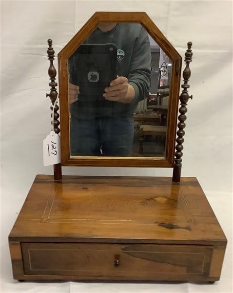 19th Cent. Rosewood Shaving Mirror (1 of 3)