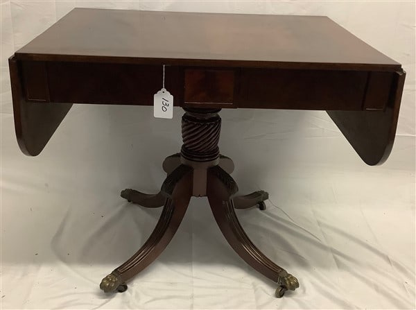 19th Cent. Drop Leaf 2 Drawer Console Table ca. 1820 (1 of 4)