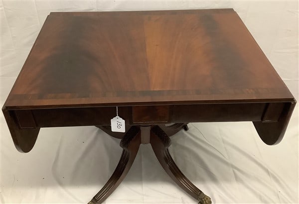 19th Cent. Drop Leaf 2 Drawer Console Table ca. 1820 - 2