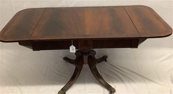 19th Cent. Drop Leaf 2 Drawer Console Table ca. 1820 - 4