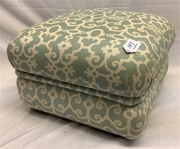 Upholstered Ottoman by George Smith 23" squared x 17"h (1 of 3)