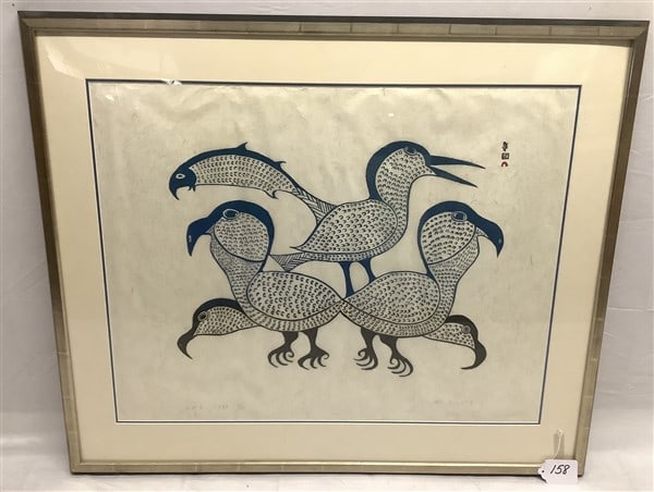 Dorset Group, Inuit Birds' Print - 32" x 38": Dorset Group, Inuit Birds' Print - 32" x 38"
