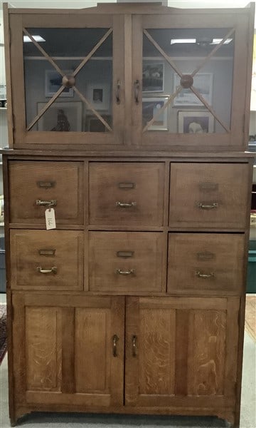 2 Part Raised panel Solid Oak File 47" w x 21"d x 82"h: 2 Part Raised panel Solid Oak File 47" w x 21"d x 82"h