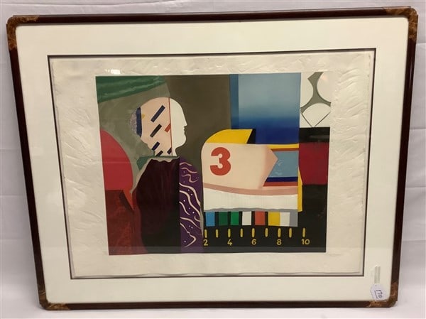 Large Modern Framed Abstract - 41" x 50": Large Modern Framed Abstract - 41" x 50"