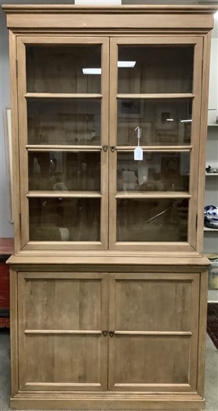 2 Part Contemporary Hardwood Cabinet - 43"w x 18"d x 76"h: 2 Part Contemporary Hardwood Cabinet - 43"w x 18"d x 76"h