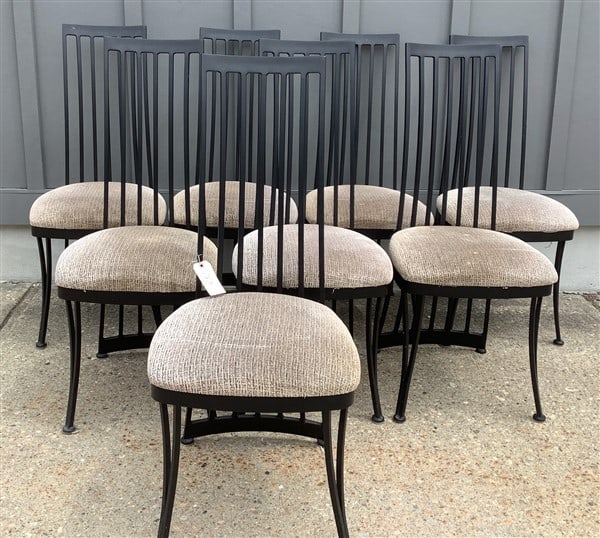 High Style Dining Table and 8 Iron Chairs (1 of 3)