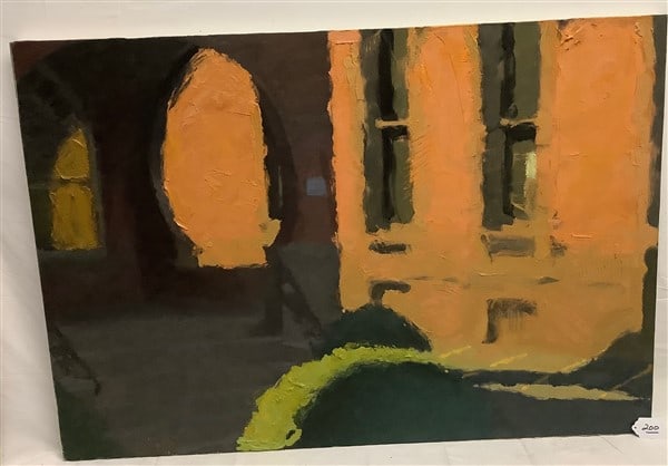 Unframed o/c Abstract Pencil Signed and Dated 1991 36" x 52" (1 of 3)
