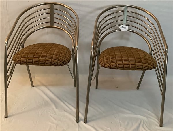 Pr of Stylish Modern Steel Chairs (1 of 2)