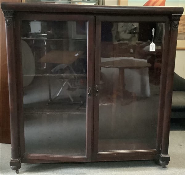 2 Door ca. 1920 Mahogany Bookcase 57"w x 16"d x 59"h (1 of 1)