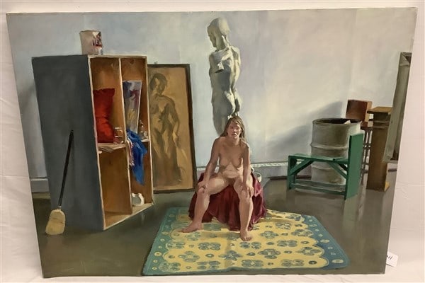 Unframed o/c Studio Nude, Demartino 36" x 48": Unframed o/c Studio Nude, Demartino 36" x 48"