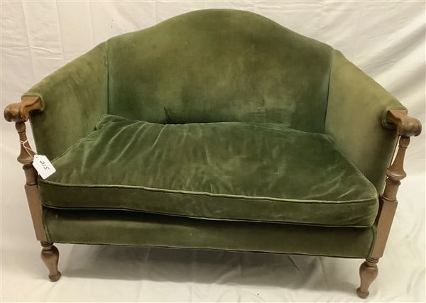 Green Velvet 43" Settee: Green Velvet 43" Settee