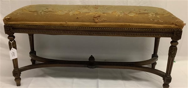 Antique French 38" Needlepoint Bench (1 of 4)