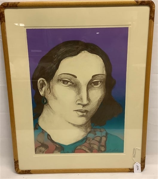 Framed Native American Lithograph Signed and Numbered - 32" x 42" (1 of 4)
