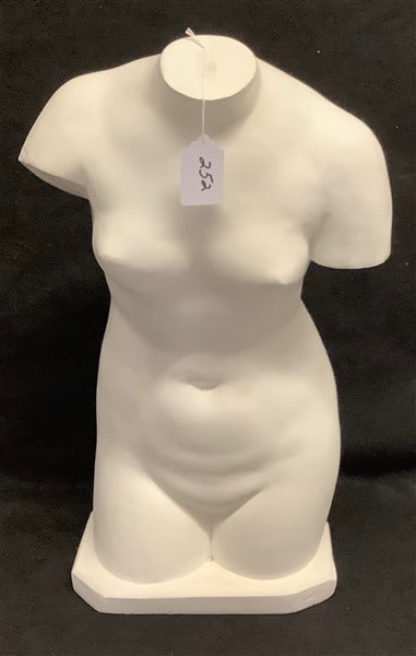 28" Plaster/Chalk Female Torso: 28" Plaster/Chalk Female Torso