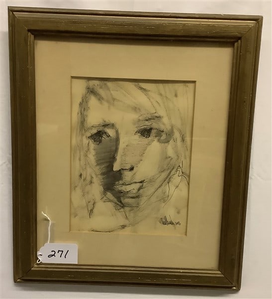 Framed Drawing, Signed 16" x 19": Framed Drawing, Signed 16" x 19"