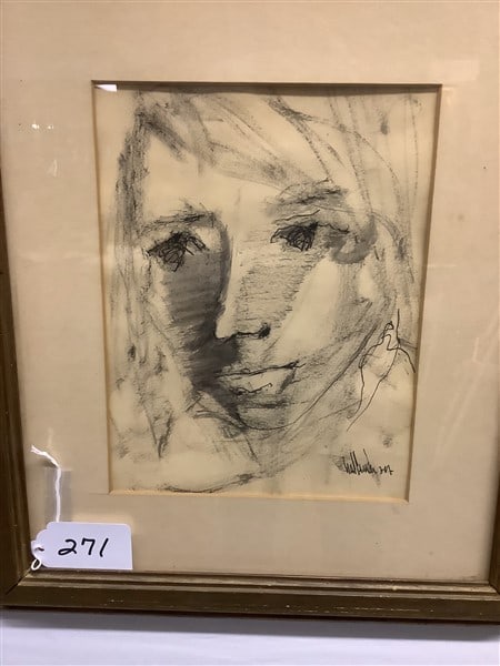 Framed Drawing, Signed 16" x 19" - 2