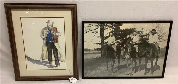 Photograph and Cowboy Print 22" x 28" - 10lbs: Photograph and Cowboy Print 22" x 28" - 10lbs