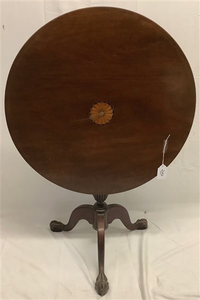 Mahogany Tip-Top Table with Ball and Claw Feet 30" diameter - 25lbs: Mahogany Tip-Top Table with Ball and Claw Feet 30" diameter - 25lbs