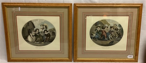 2 Classical Color Prints in Birdseye Maple Frames 28" x 31" (1 of 4)