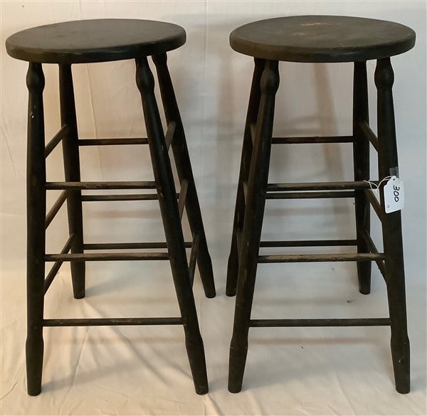 Pr of 30" Country Wooden Stools: Pr of 30" Country Wooden Stools