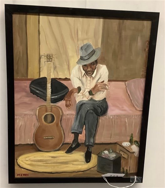 Framed o/c Musician - Miriam Nelson 17" x 21": Framed o/c Musician - Miriam Nelson 17" x 21"