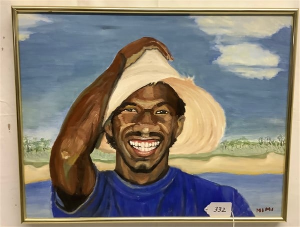 Framed o/c Islander Art - Miriam Nelson 22" x 28" (1 of 1)