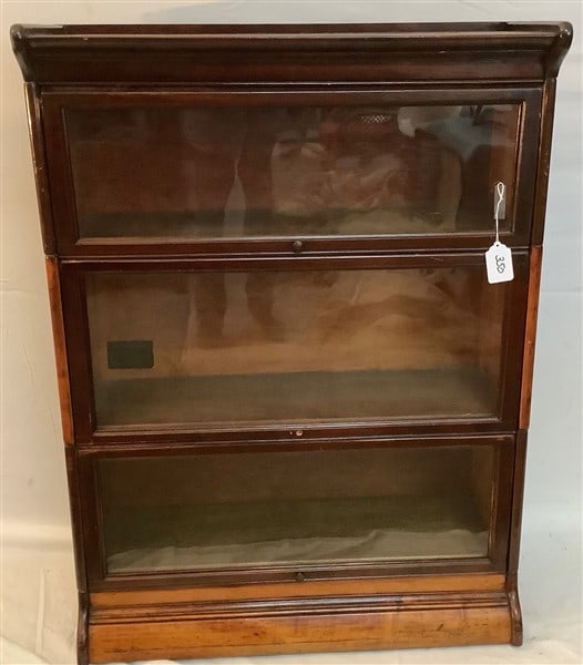 3 Stack Mahogany Barrister Bookcase 34"w x 12"d x 46"h: 3 Stack Mahogany Barrister Bookcase 34"w x 12"d x 46"h