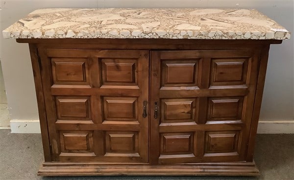 2 Door 46" Cabinet with Chipped Marble Epoxy Top (1 of 2)