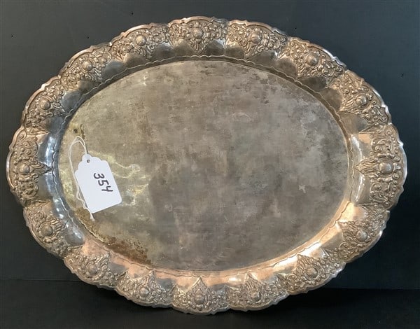 19" 838 Silver Tray 50.5 oz - Total weight: 19" 838 Silver Tray 50.5 oz - Total weight