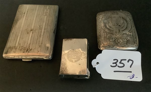 2 Sterling Cigarette Cases and Match Case Approx. 7.75 Troy (1 of 2)