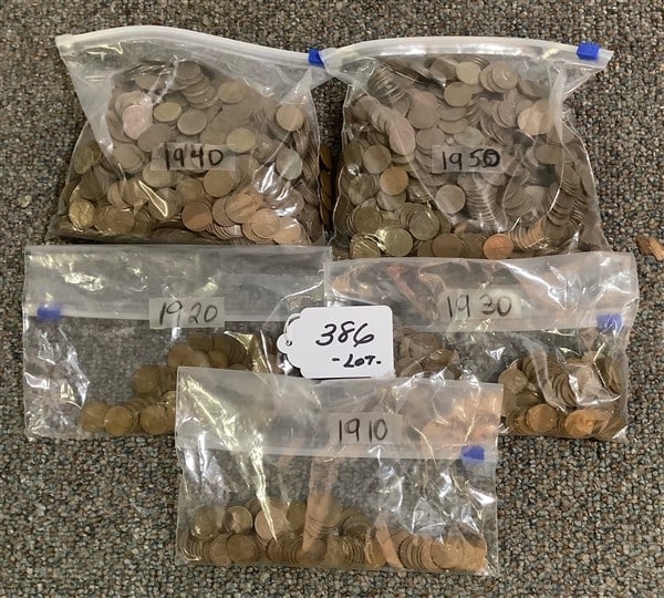 5 Bags of Wheat Pennies - Approx. 15lbs (1 of 2)