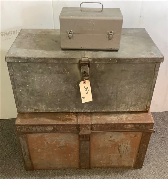 3 Utilitarian Vintage Metal Boxes: 3 Utilitarian Vintage Metal Boxes