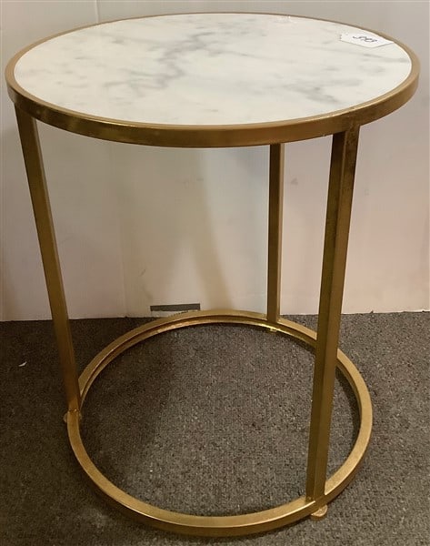 Marble and Brass Table - 19" diam x 24"h: Marble and Brass Table - 19" diam x 24"h