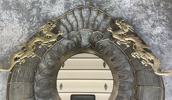 2 Brass Mirrors with Dragons - 2