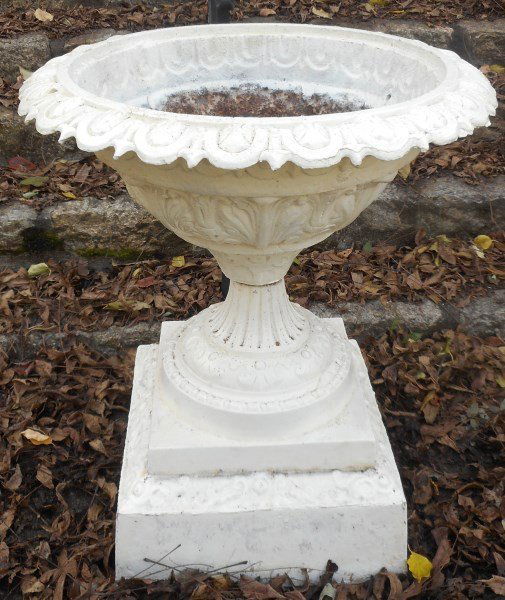 Large Single 2 Part Cast Iron Urn (1 of 1)