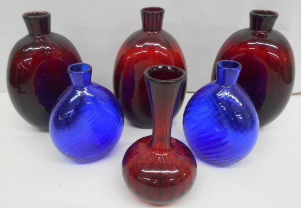 6 Red and Blue Flasks: 6 Red and Blue Flasks