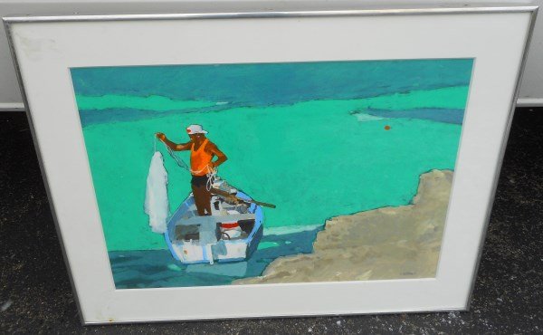 Watercolor Signed Robert Cunningham 24" x 31" Framed (1 of 1)