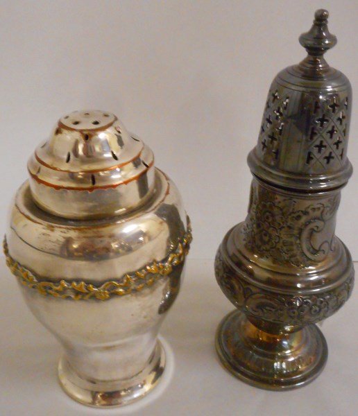2 Silver Plate Sugar/Salt Shakers 6" (1 of 1)